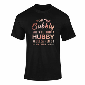 Personalised Bubbly Hubby Hen T-Shirt