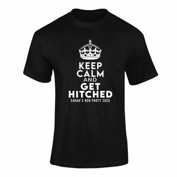 Personalised Keep Calm and Get Hitched Hen T-Shirt