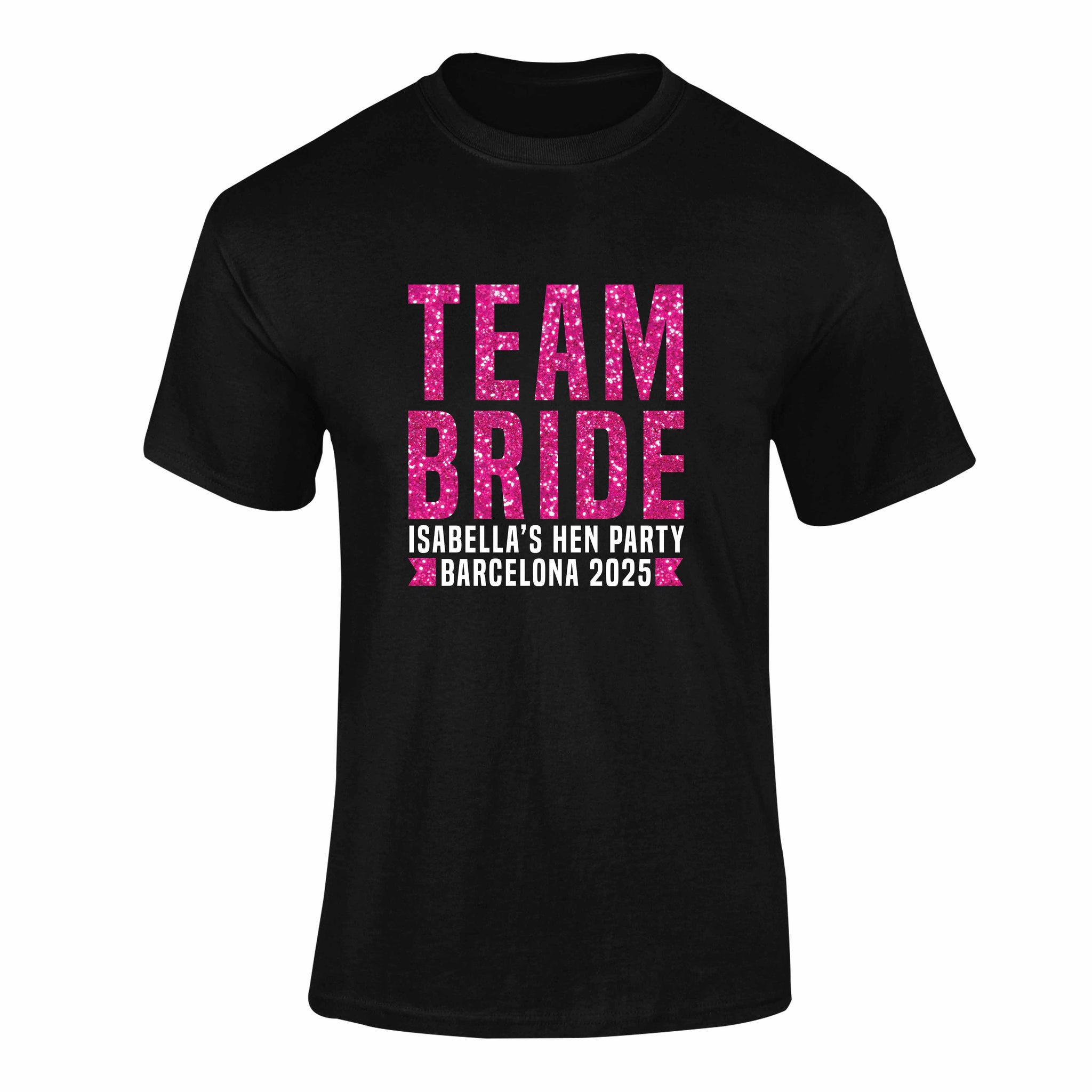 Personalised Glitter Team Bride Hen T-Shirt