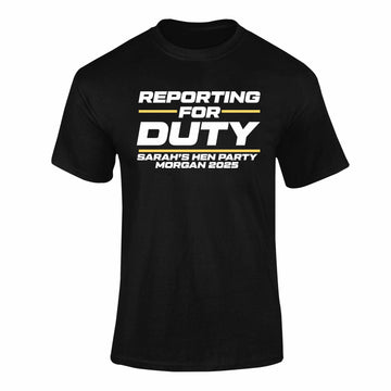 Personalised Reporting for Duty Hen T-Shirt