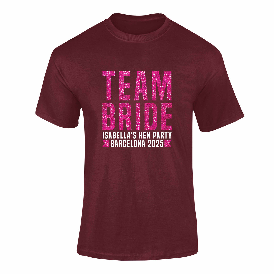 Personalised Glitter Team Bride Hen T-Shirt