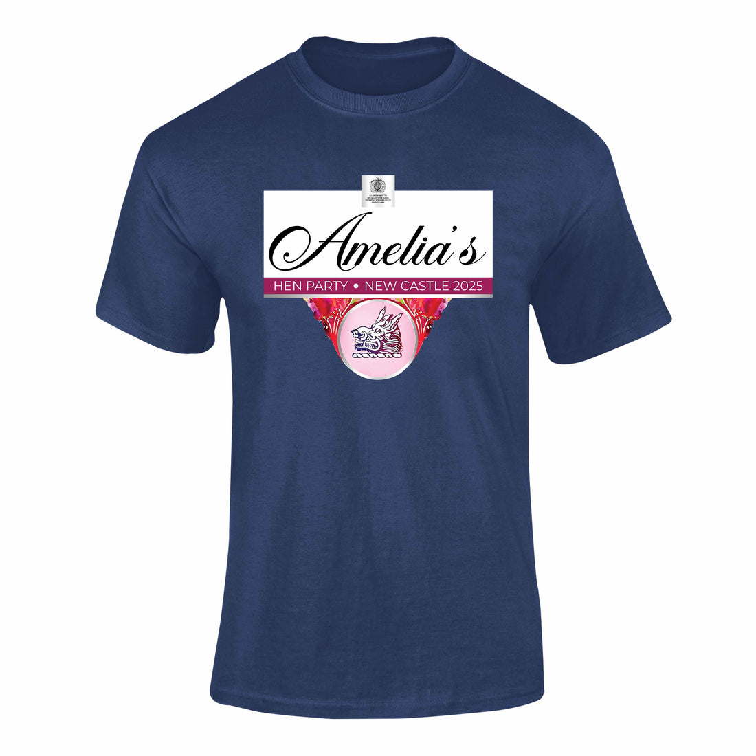 Personalised Pink Gin Hen T-Shirt